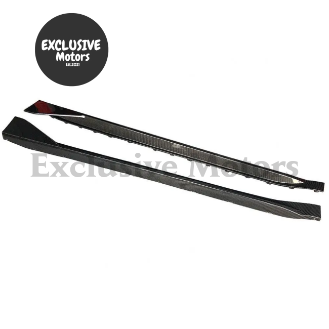 Carbon Fiber Side Skirts Rocker Panel Lip Spoiler For Bmw 3