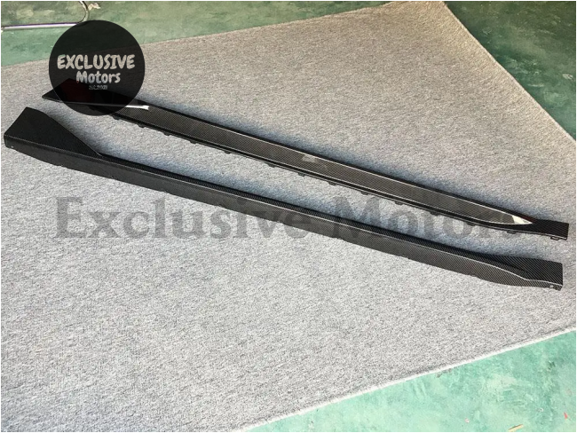 Carbon Fiber Side Skirts Rocker Panel Lip Spoiler For Bmw 3