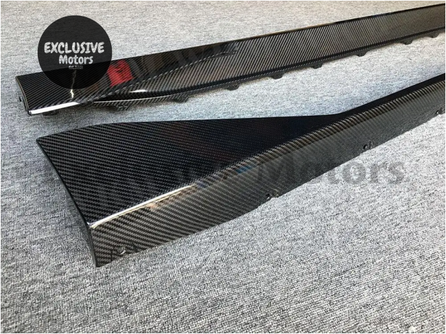 Carbon Fiber Side Skirts Rocker Panel Lip Spoiler For Bmw 3