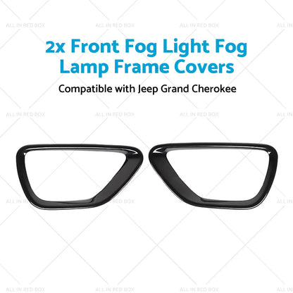2x Front Fog Light Fog Lamp Frame Covers Suitable for 14-16 Jeep Grand Cherokee-3