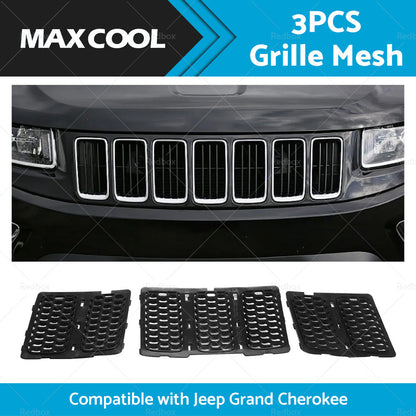 3X ABS Front Grille Mesh Grill Insert Kit Suitable For 14-16 Jeep Grand Cherokee-1