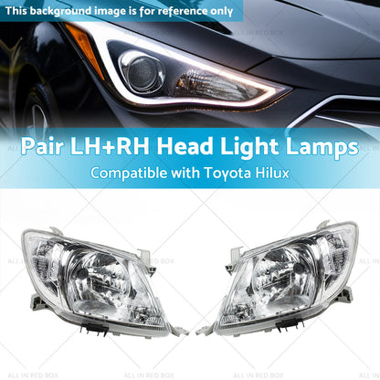 Pair LHRH Head Light Lamps Suitable for Toyota Hilux Ute 2008-2012 2WD 4WD-2