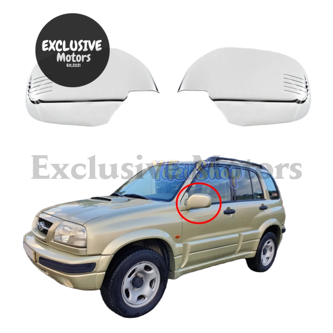 Chrome Door Mirror Covers For Suzuki Grand Vitara Escudo 2.0 (1998-2004)