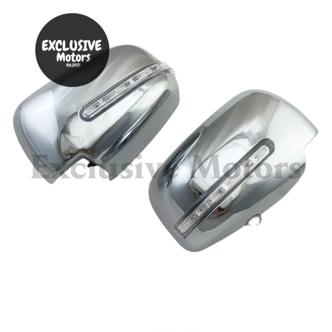 Chrome Door Mirror Covers With Led For Mitsubishi L200 Triton (2015-2018)