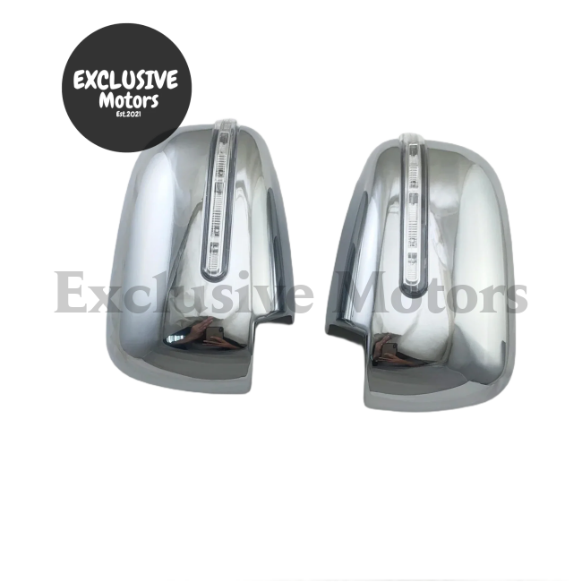 Chrome Door Mirror Covers With Led For Mitsubishi L200 Triton (2015-2018)