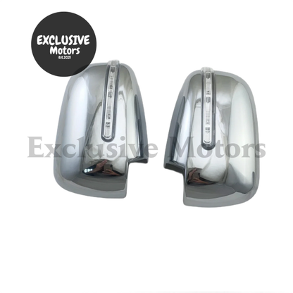 Chrome Door Mirror Covers With Led For Mitsubishi L200 Triton (2015-2018)