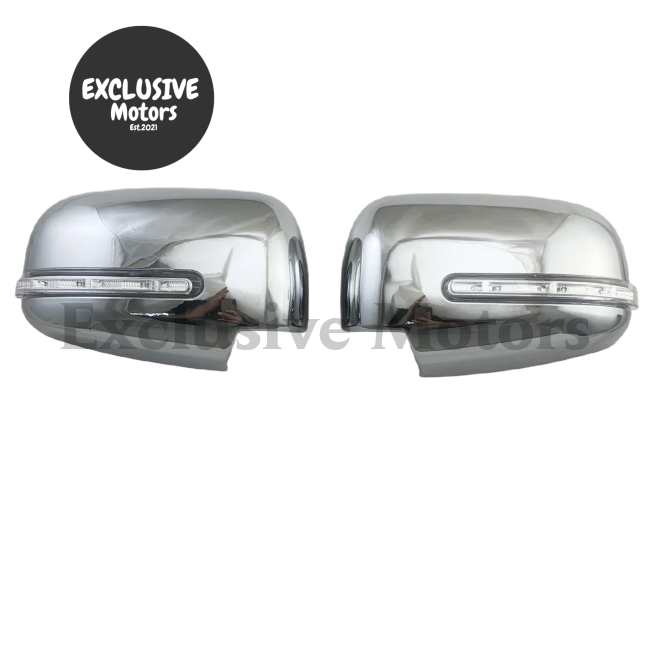 Chrome Door Mirror Covers With Led For Mitsubishi L200 Triton (2015-2018)