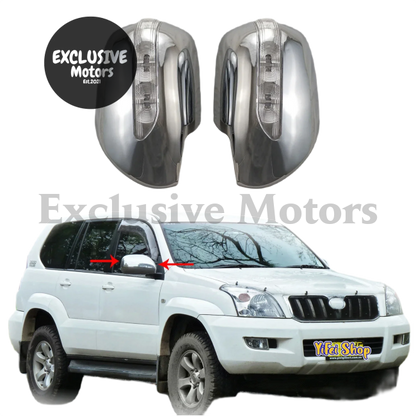 Chrome Door Mirror Covers With Led For Toyota Prado Fj120