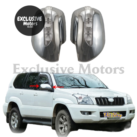 Chrome Door Mirror Covers With Led For Toyota Prado Fj120