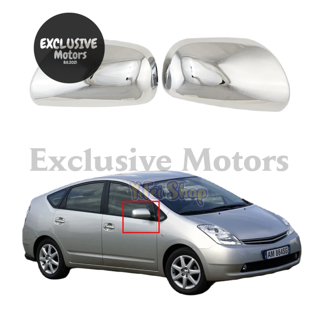 Chrome Side Mirror Cover Trim For Toyota Prius (2003-2009)