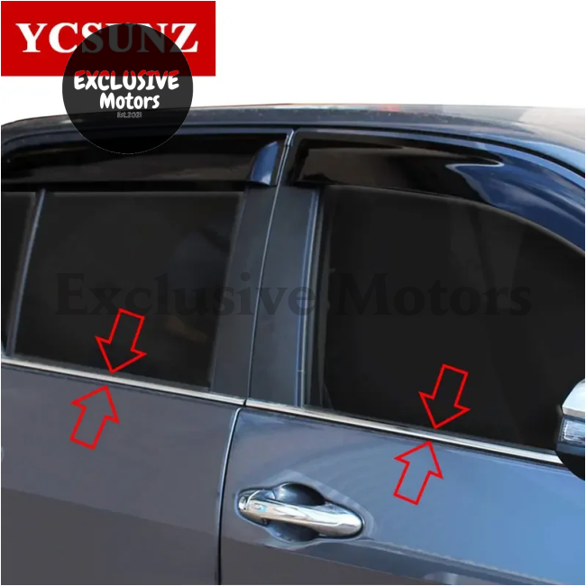 Chrome Window Trims For Toyota Hilux Revo Rocco 2016-2022