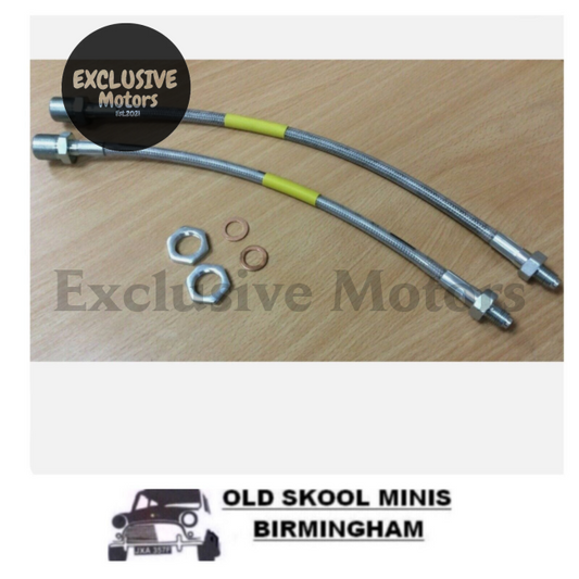 Classic Mini Front Brake Hose (Braided Stainless Steel Disc Pair)