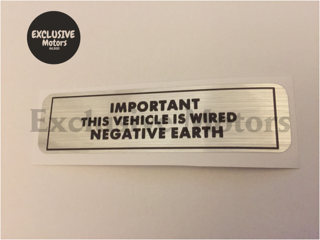 Classic Mini Negative Earth Sticker (Engine)