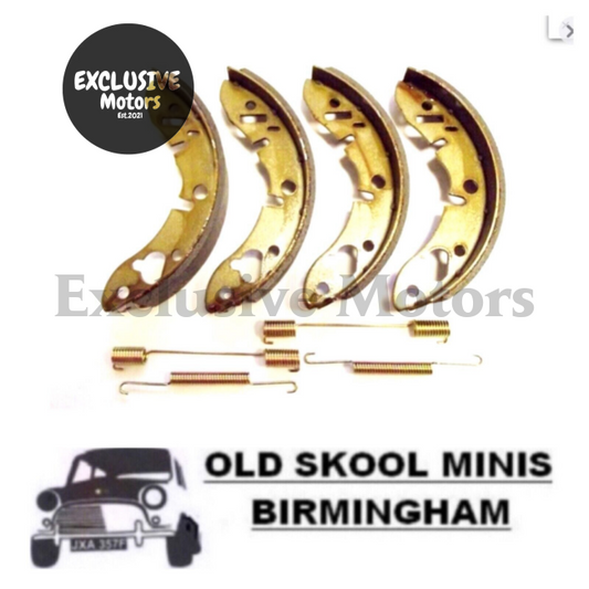 Classic Mini Rear Brake Shoe Set (Including Spring Set)