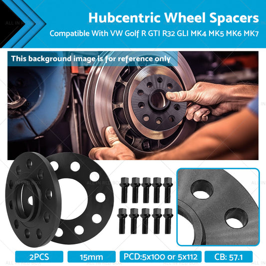 15mm Hubcentric Wheel Spacers for VW Golf GTI R R32 5x112 MK4-MK7
