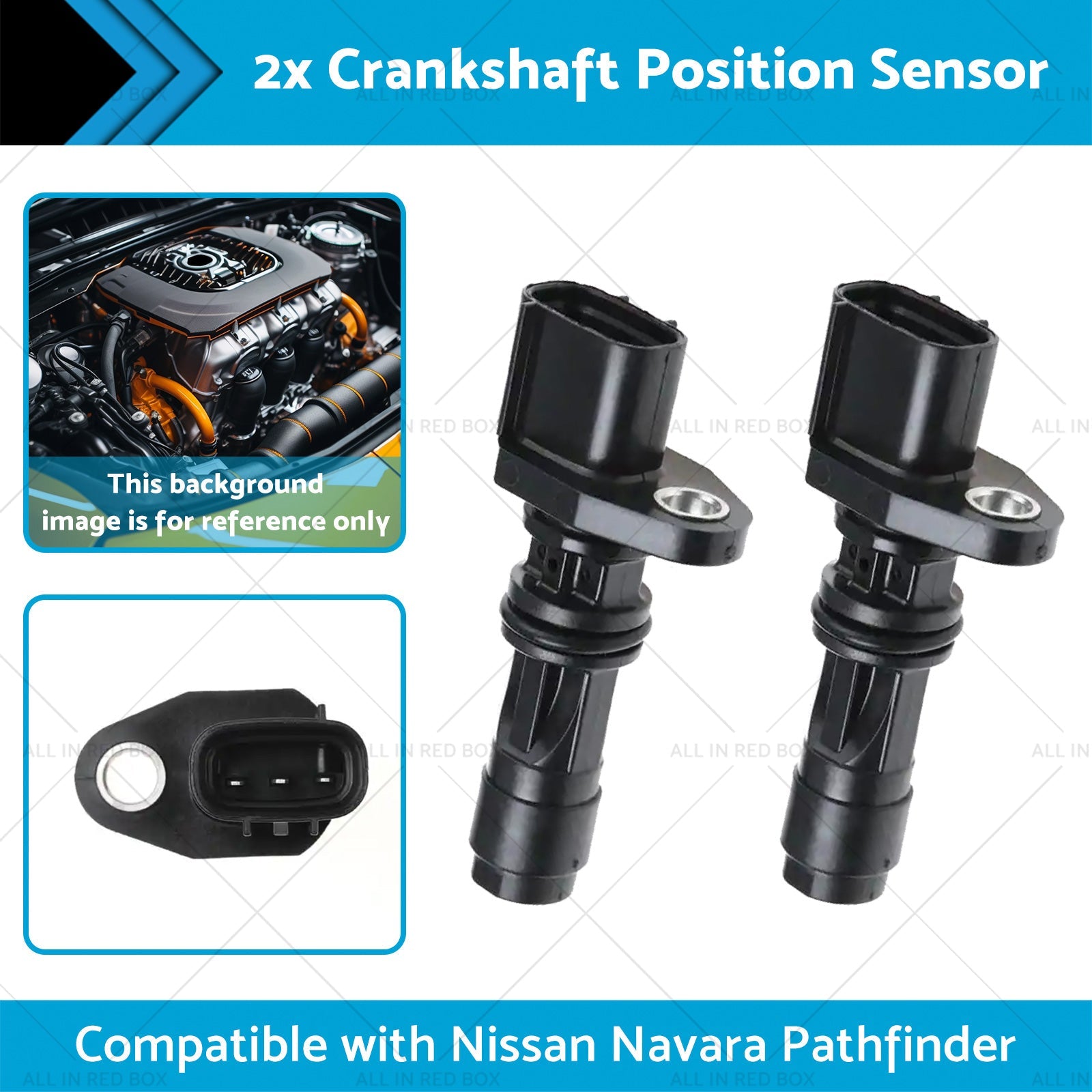 2x Crankshaft Position Sensor Suitable For Nissan Navara D40 Pathfinder R51-1