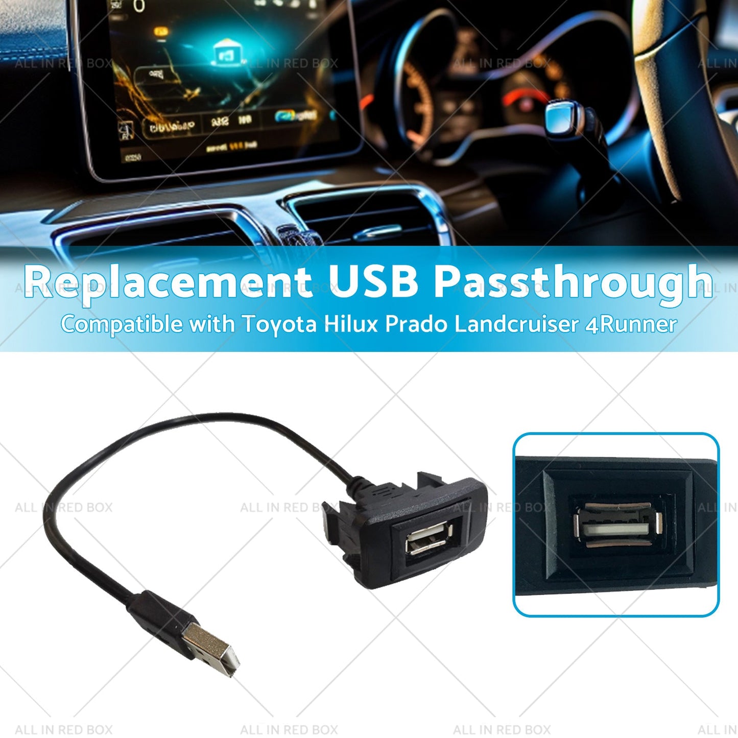 Replacement USB Passthrough Suitable For Toyota Hilux Prado Landcruiser 4Runner-2