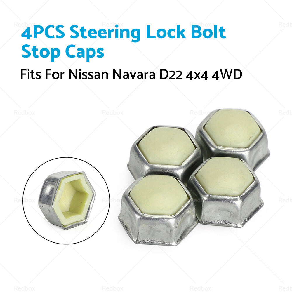 Set of 4 Steering Lock Stop Bolt Cap Caps Nuts Fit For Nissan Navara D22 4x4 4WD-2
