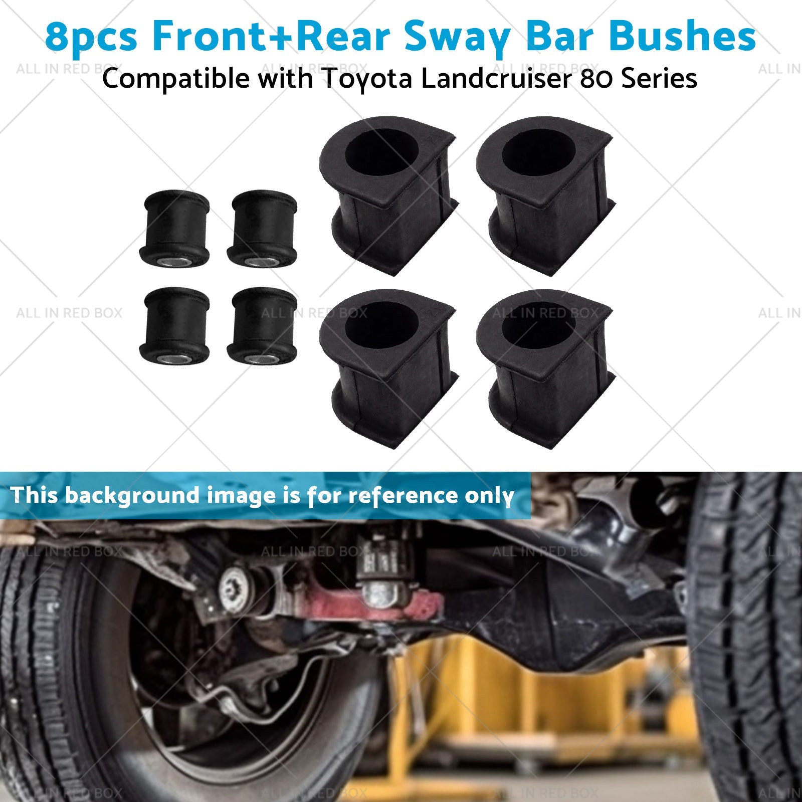 8x FrontRear Sway Bar Bushes Suitable for Toyota Landcruiser 80 Series 93-97-4