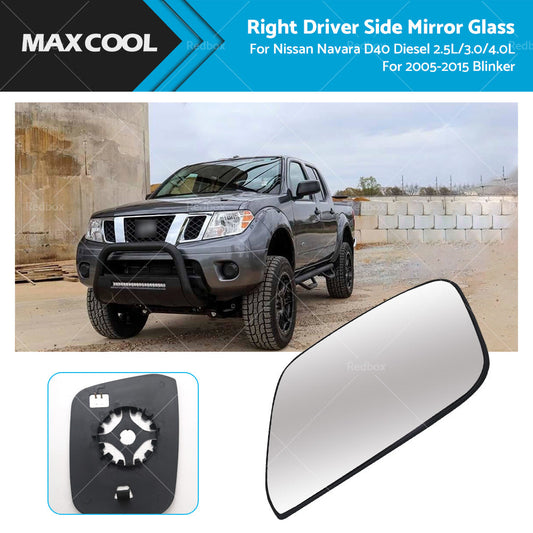 RIGHT DRIVER SIDE MIRROR GLASS FOR NISSAN NAVARA D40 2005-2015  SPAIN, W BLINKER-0