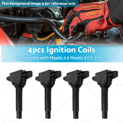 4x Ignition Coil Suitable for Mazda 2 6 Mazda 3 SP20 SP25 CX-3 CX-5 CX-9-2