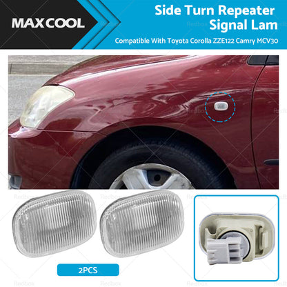 2PCS Side Turn Repeater Signal Lamp Suitable For Toyota Corolla ZZE122 Camry-0
