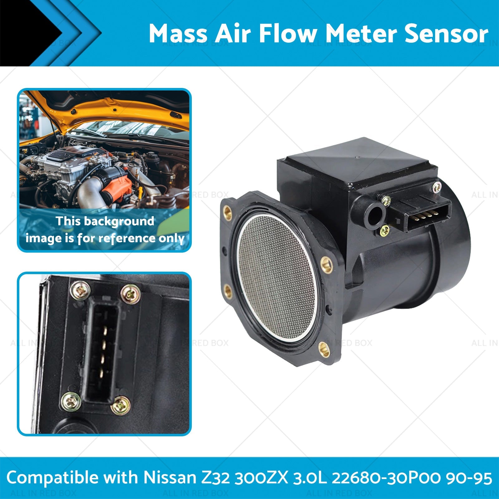 Mass Air Flow Meter Sensor Suitable for Nissan Z32 300ZX 3. 0L 22680-30P00 90-95-1