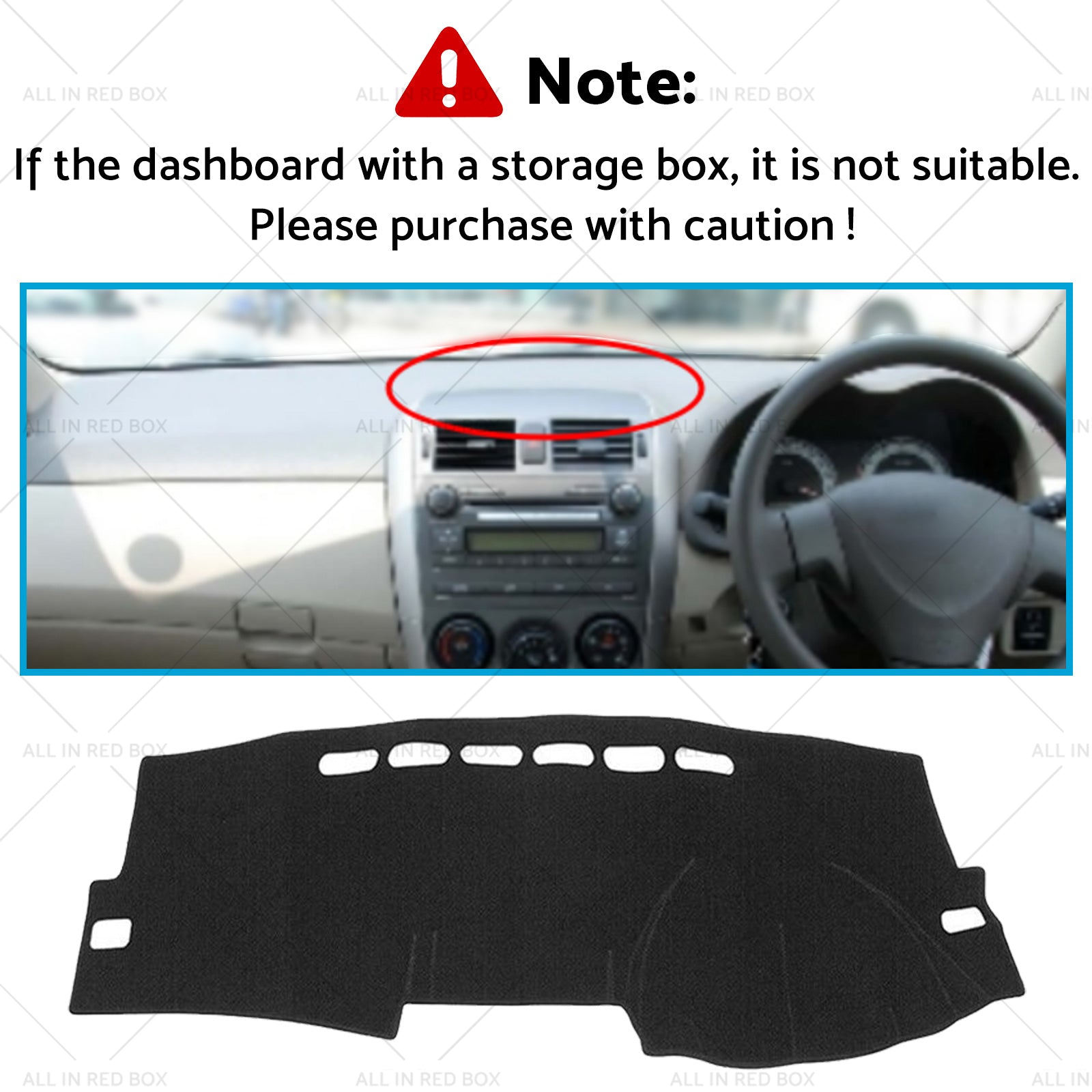 Dash Mat Dashboard Sun Cover SuitableFor Toyota Corolla ZZE122 Fielder 2007-2012-4