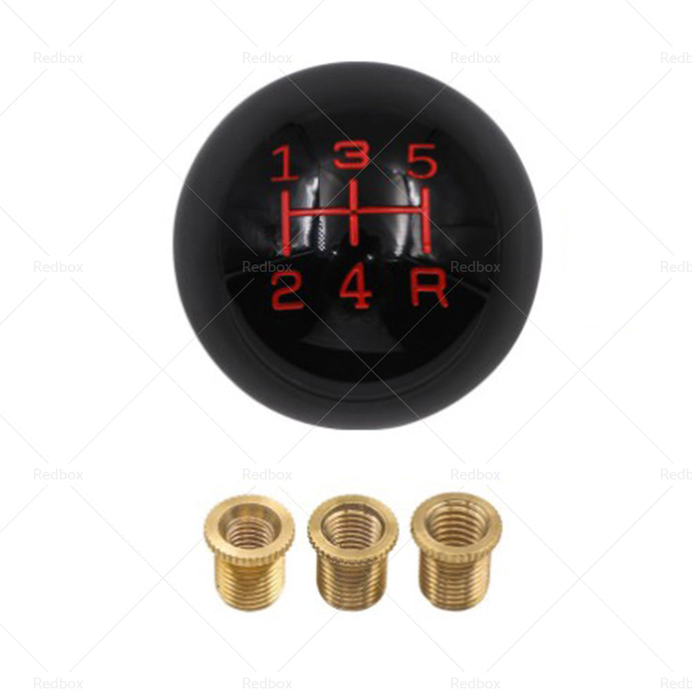 1 Set Universal 5 Speed Car MT Manual Round Ball Gear Shift Knob Shifter Lever-1