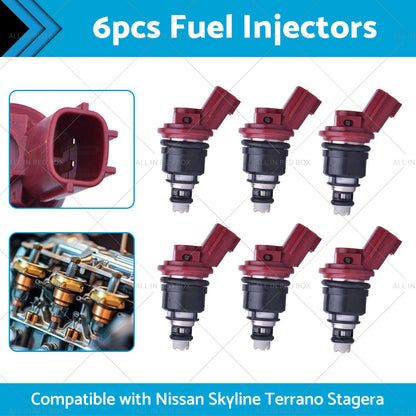 6PCS 740CC Fuel Injector 16600-RR544 Suitable for Nissan Skyline Terrano Stagera-1