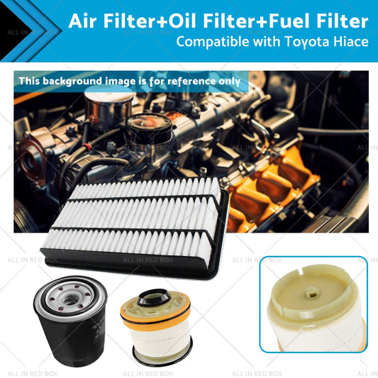 AirOilFuel Filter Kit Suitable for Toyota Hiace 3. 0L Turbo Diesel 3pcs-0