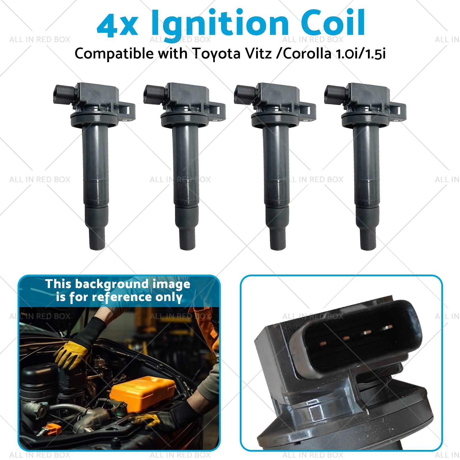 9091902240 4x Ignition Coils Suitablefor Toyota Vitz  00  or Corolla  13  1. 0i or 1. 5i-3