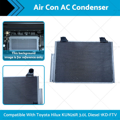Air Con AC Condenser Suitable for Toyota Hilux KUN26R 3.0L Diesel 1KD-FTV 05-15-1