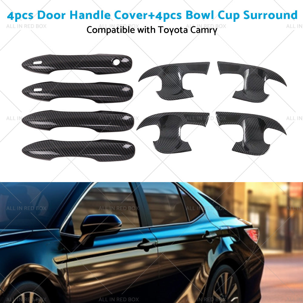 Carbon Fiber Door Handle Cover  and  Bowl Cup Surround Kit Suitable For Toyota Camry-3
