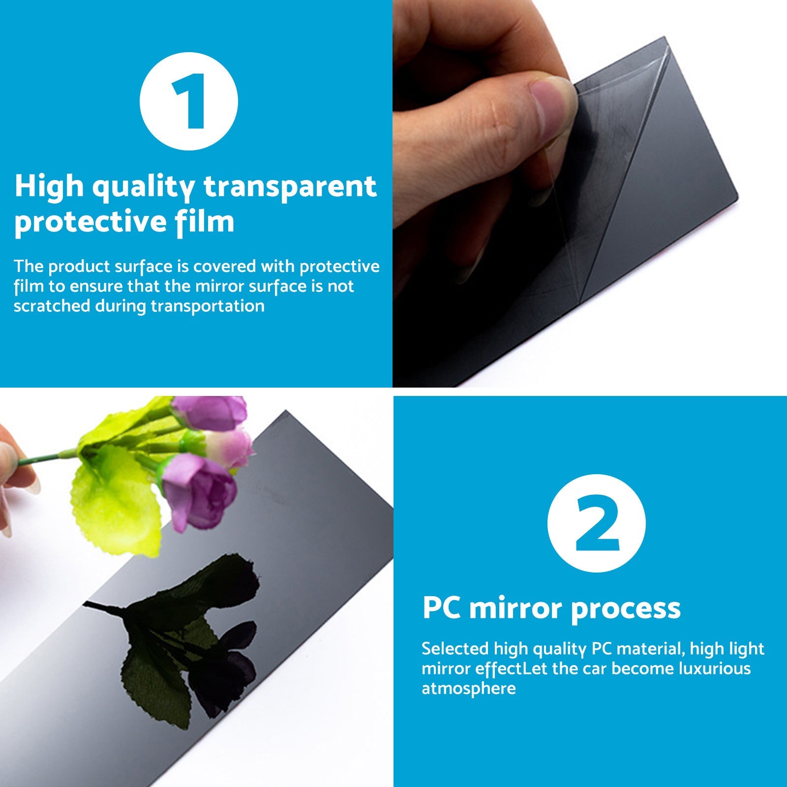 Gloss Black Pillar Posts Door Trim Cover Suitable For Toyota RAV4 2019-2024-3