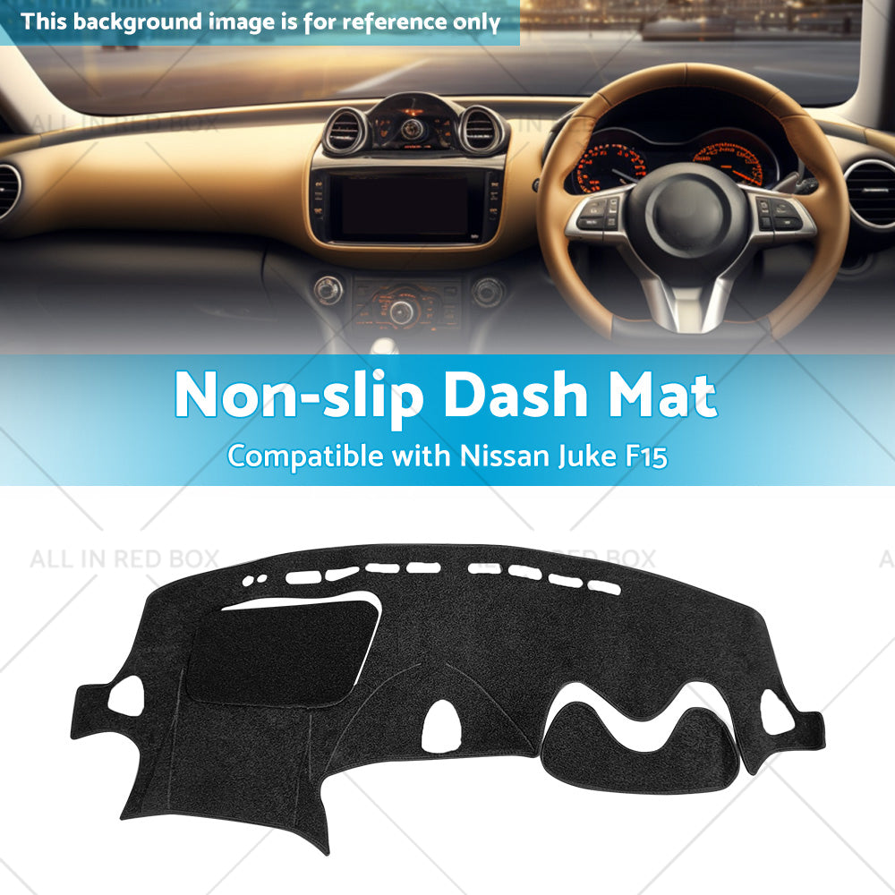 Black Non-Slip Dash Mat Suitable For Nissan JUKE F15 2011-2019 Dashboard Cover-1