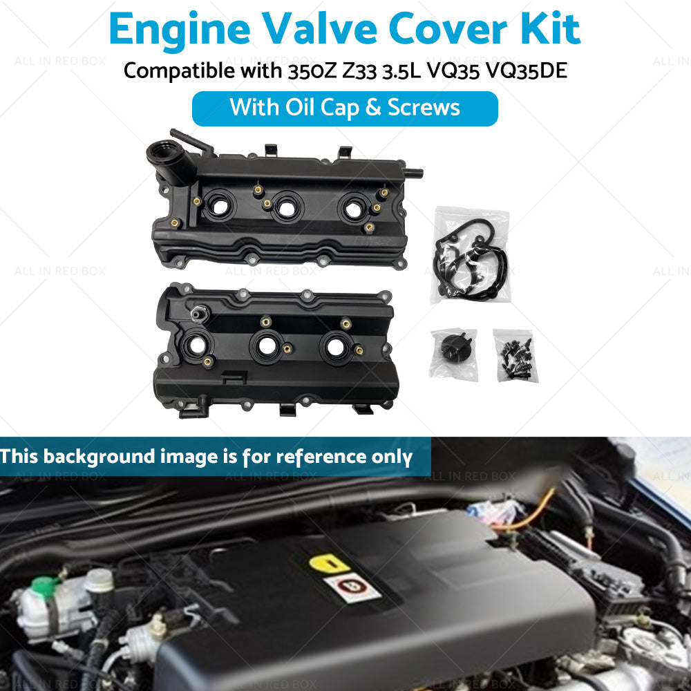 2PCS Engine Valve Cover Suitable For Nissan 350Z Z33 3. 5L VQ35 VQ35DE 2002-2006