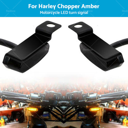 6 LED Mini Motorcycle Front Turn Signal Indicator Amber Light For Harley Chopper-1