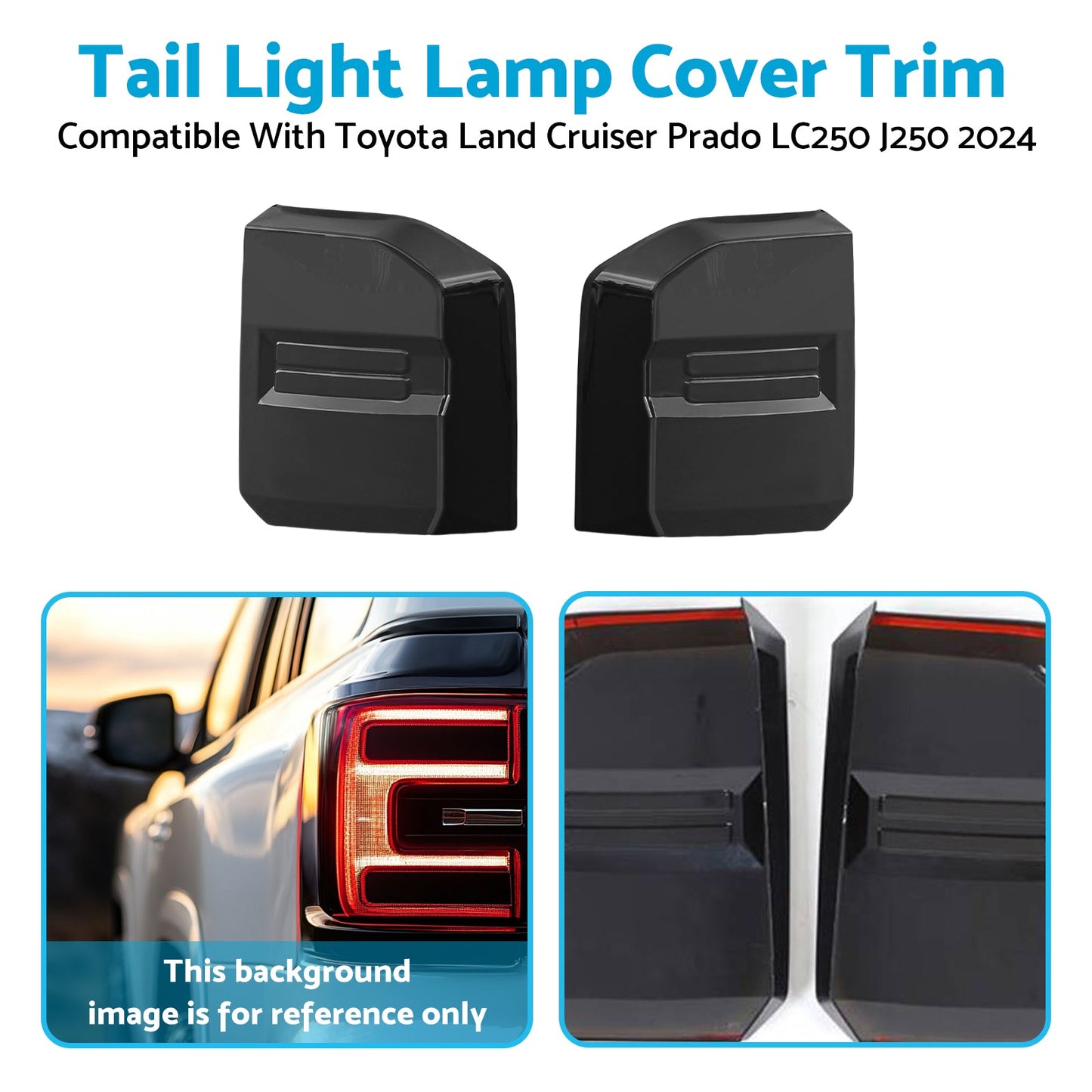 2X Tail Light Lamp Cover Trim Suitable For Toyota Land Cruiser Prado LC250 2024-1