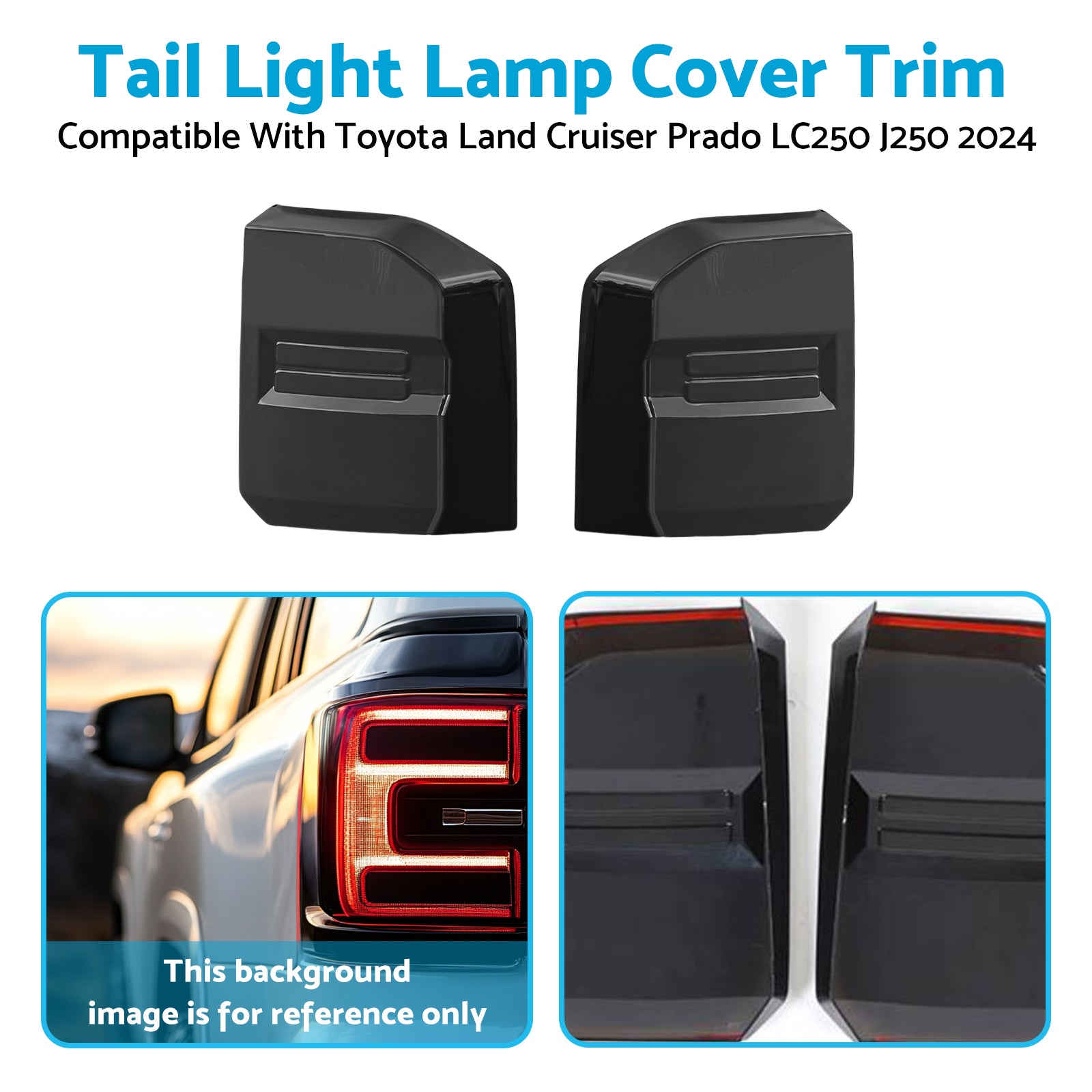 2X Tail Light Lamp Cover Trim Suitable For Toyota Land Cruiser Prado LC250 2024-1