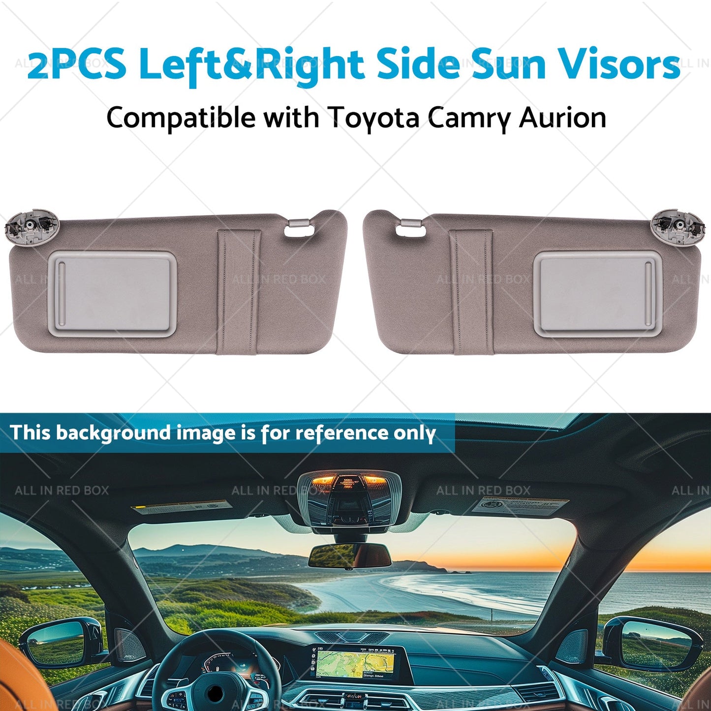 7432006780B0 Left and Right Side Sun Visors Suitable for Toyota Camry Aurion 07-11-3