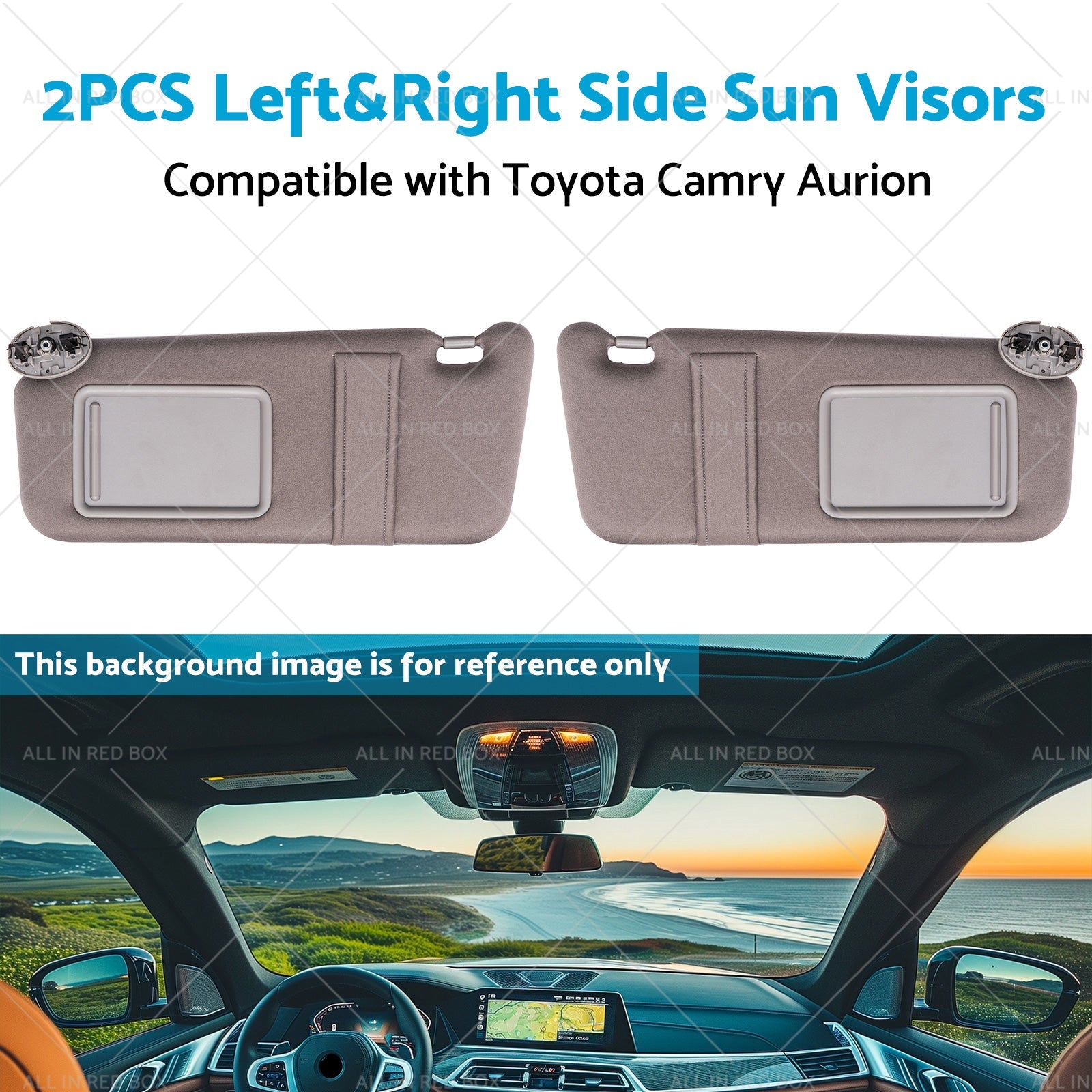 7432006780B0 Left and Right Side Sun Visors Suitable for Toyota Camry Aurion 07-11-3