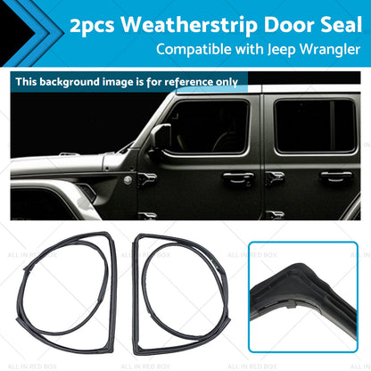 2pcs Front Door Weatherstrip Gasket Seal Suitable For Jeep Wrangle JK 2007-2018-0