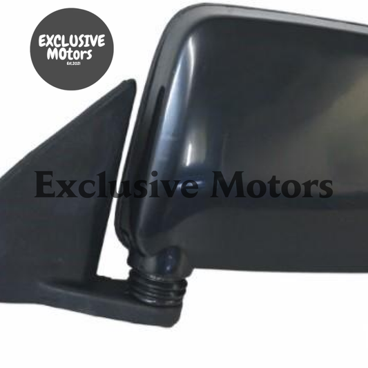 Left-Hand Mirror, Black Corner Mount, Manual Adjust for Nissan Navara D21 (1986-1997)