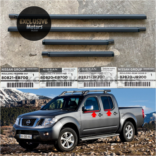 Door Belt Line Weatherstrip Rubber Seal (x4) for Nissan Navara D40(2005-2014)