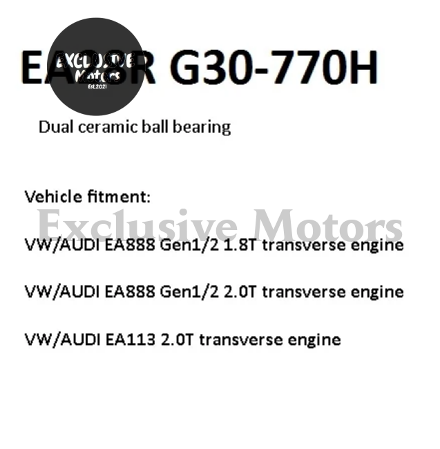 Dual Ceramic Ball Bearing Turbo Ea28R