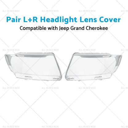 Pair LR Headlight Lens Cover Replacement Suitable for Jeep Grand Cherokee 11-13-1
