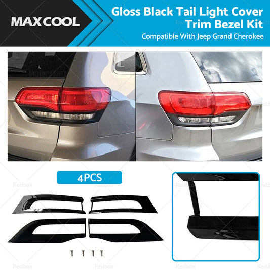 4PCS Gloss Tail Light Cover Trim Bezel  Suitable For Jeep Grand Cherokee 14-20-0