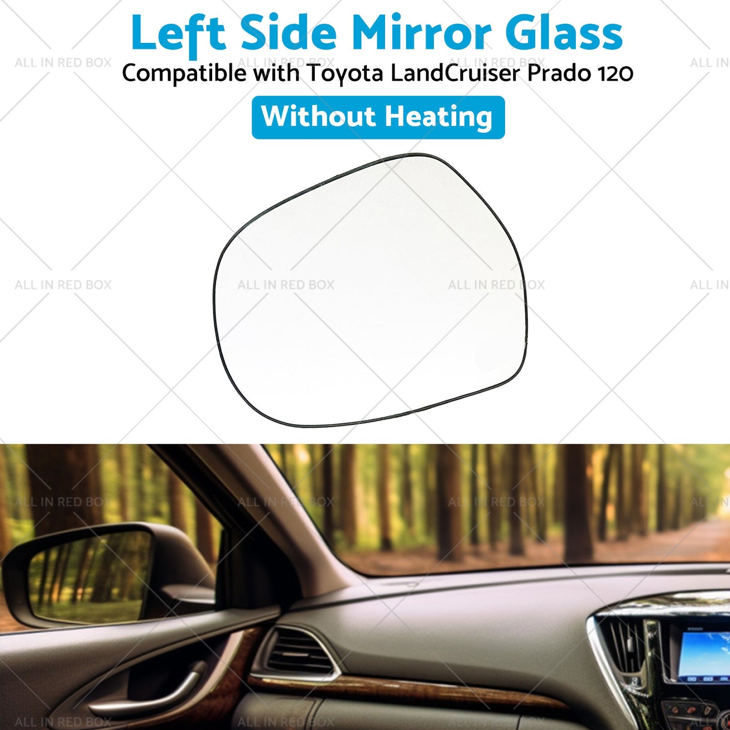 Left side Mirror Glass Suitable for Toyota LandCruiser Prado 120 03-09 NO Heated-3