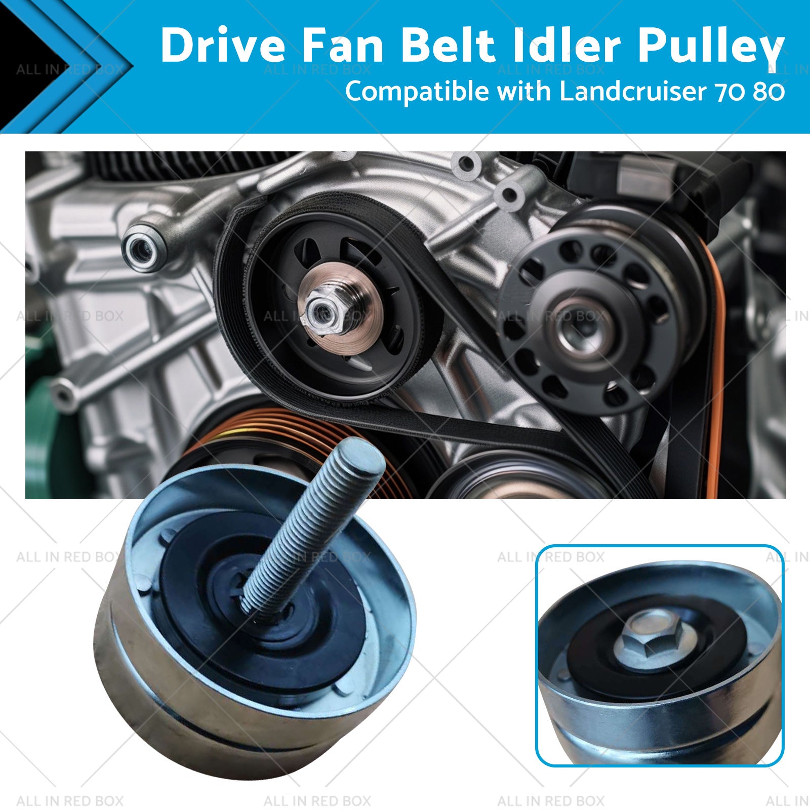 Drive Fan Belt Idler Pulley Suitable for Toyota Landcruiser 70 80 100 1FZ 4. 5L-0